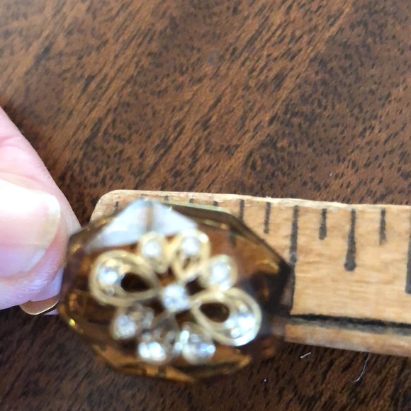 Vintage MONET rare faux amber look & metal convertible earrings - Picture 9 of 11